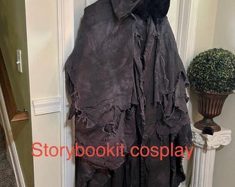 Distressed layered cloak and tunic & capelets