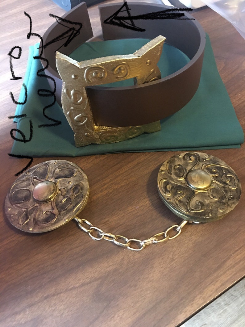 Dr. Doom inspired Child sized belt and Gold clasp with chain Etsy