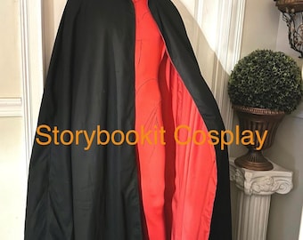 Vintage 40s 50s Bruck's Wool Nurse Cape, Navy Blue Red Lining, EH