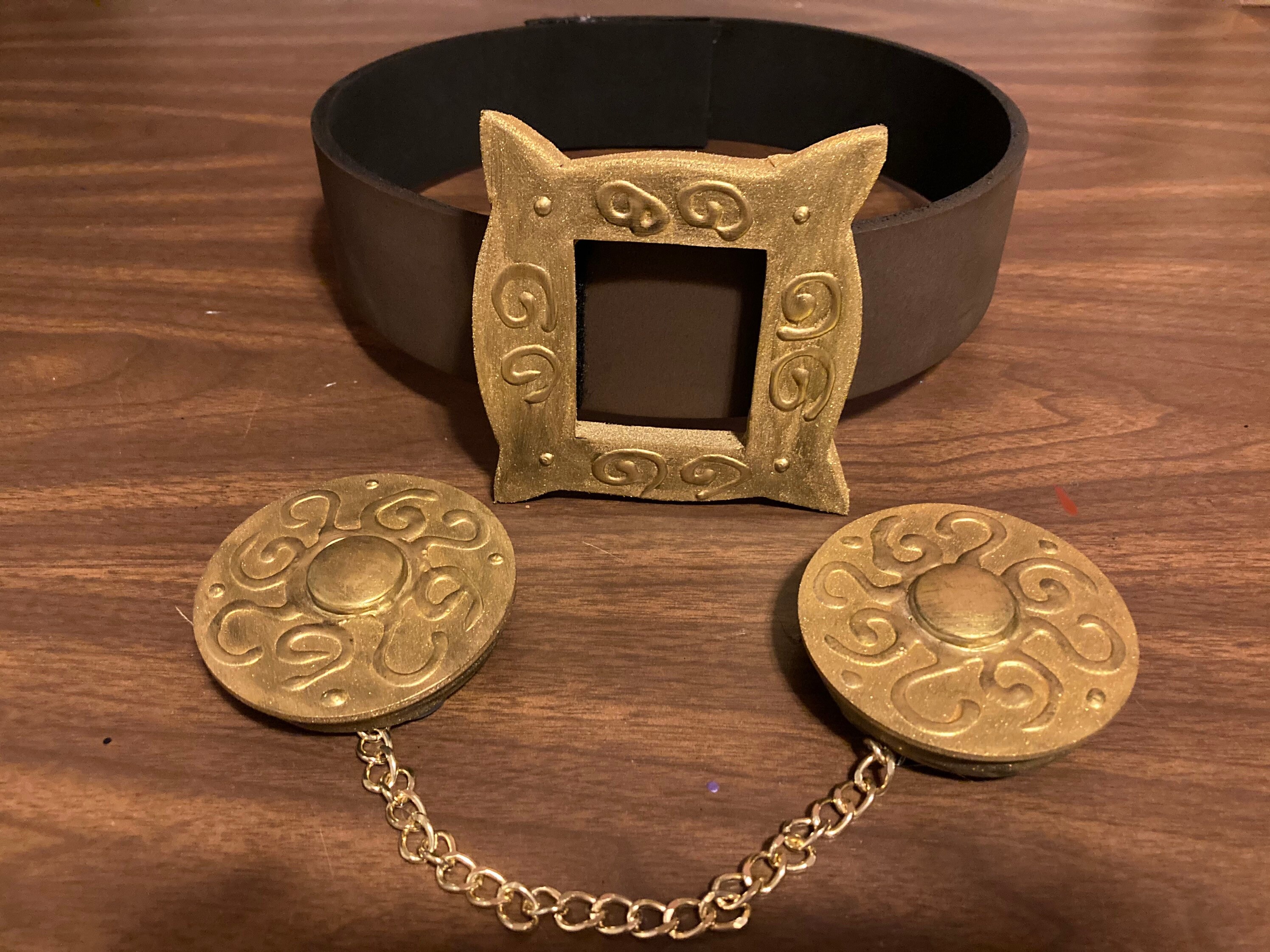 Dr. Doom inspired Child sized belt and Gold clasp with chain Etsy