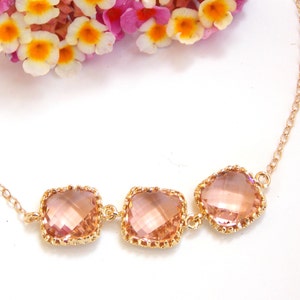 Wedding Jewelry, Peach Bracelet, Blush Bracelet, Champagne Bracelet, Gold Filled, Bridesmaid Jewelry, Gifts, Bridesmaids Gift, Wedding Gifts