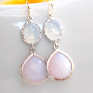 Wedding Jewelry, White Opal Earrings, Silver, Opalescent, Opal Earrings, Bridesmaid Gift, Mother&#39;s Gift, Dangle, Drop, Bridesmaids Jew