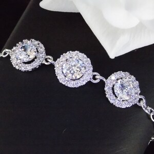 Wedding Jewelry, Clear Bracelet, Crystal, Cubic Zirconia, Sterling Silver Bracelet,Bridesmaid Jewelry,Brides Gifts, Bridesmaids Gifts, Gifts