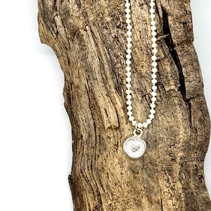 Freshwater Pearl Pendant Necklace: Sterling Silver or Pewter, Hand-Knotted Silk