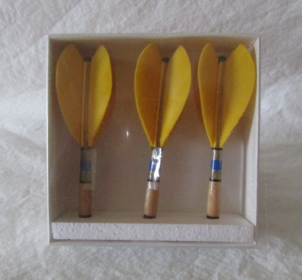 Yellow Feather Dart Flights Etsy
