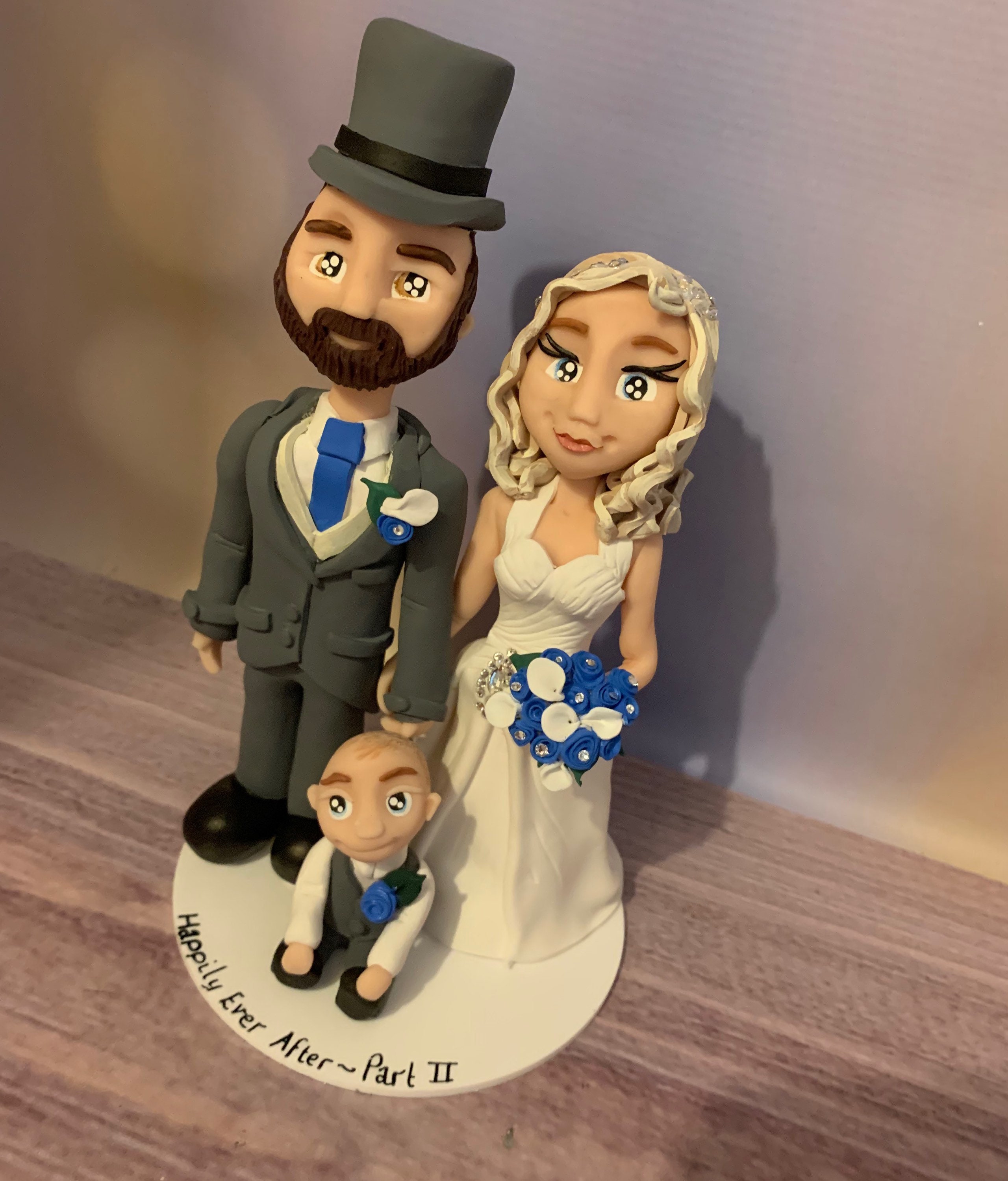 Personalised Wedding Cake Topper Figurines Bride And