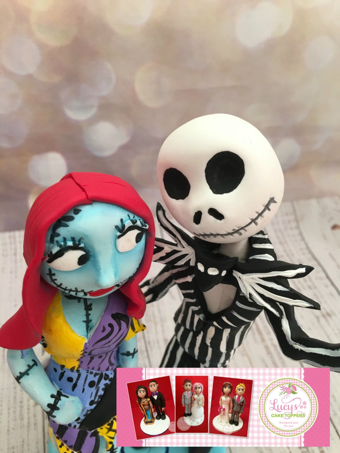 Wedding cake Topper Nightmare Before Christmas/ Halloween - a lovely
