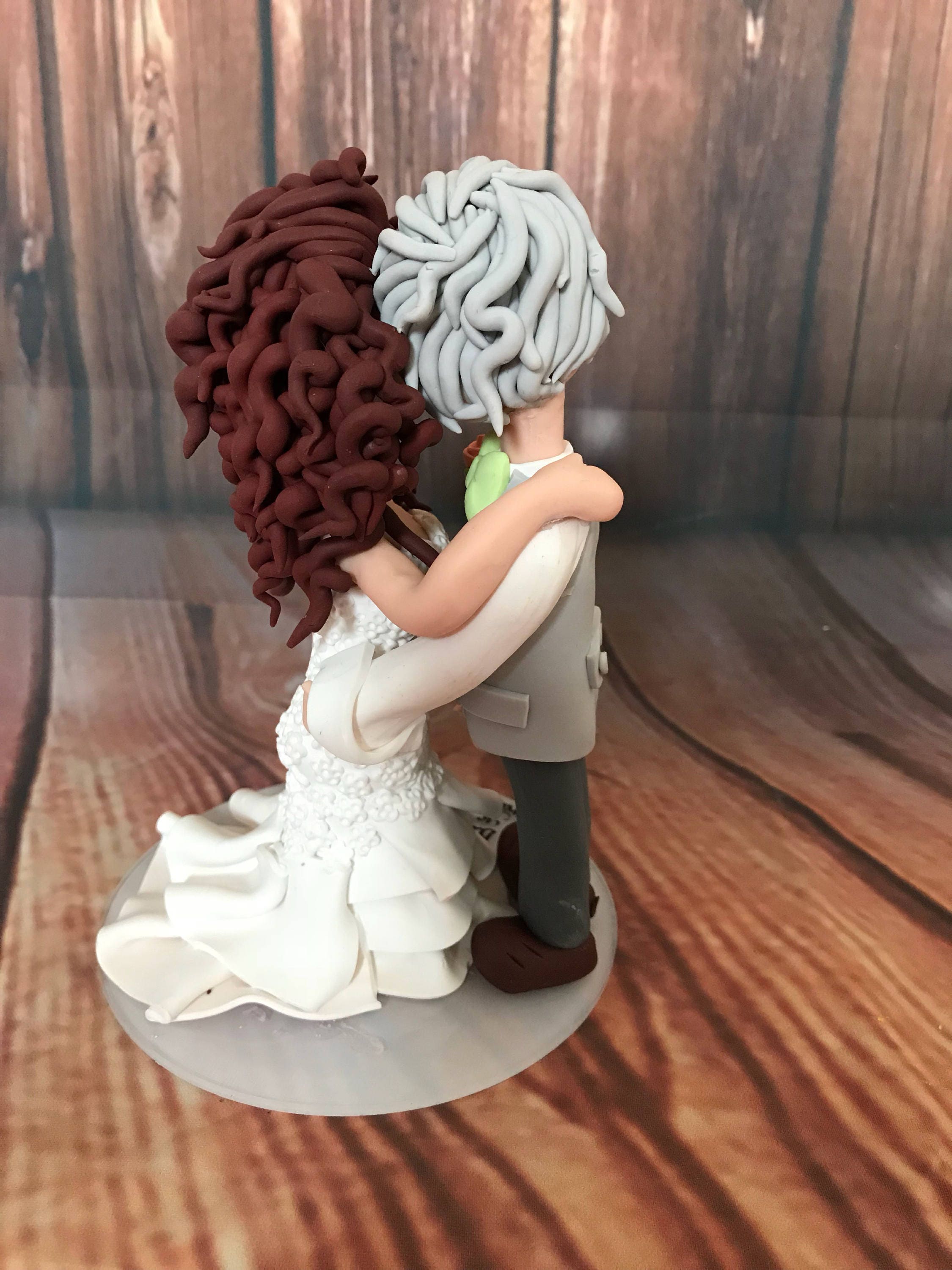 etsy bride and groom cake topper