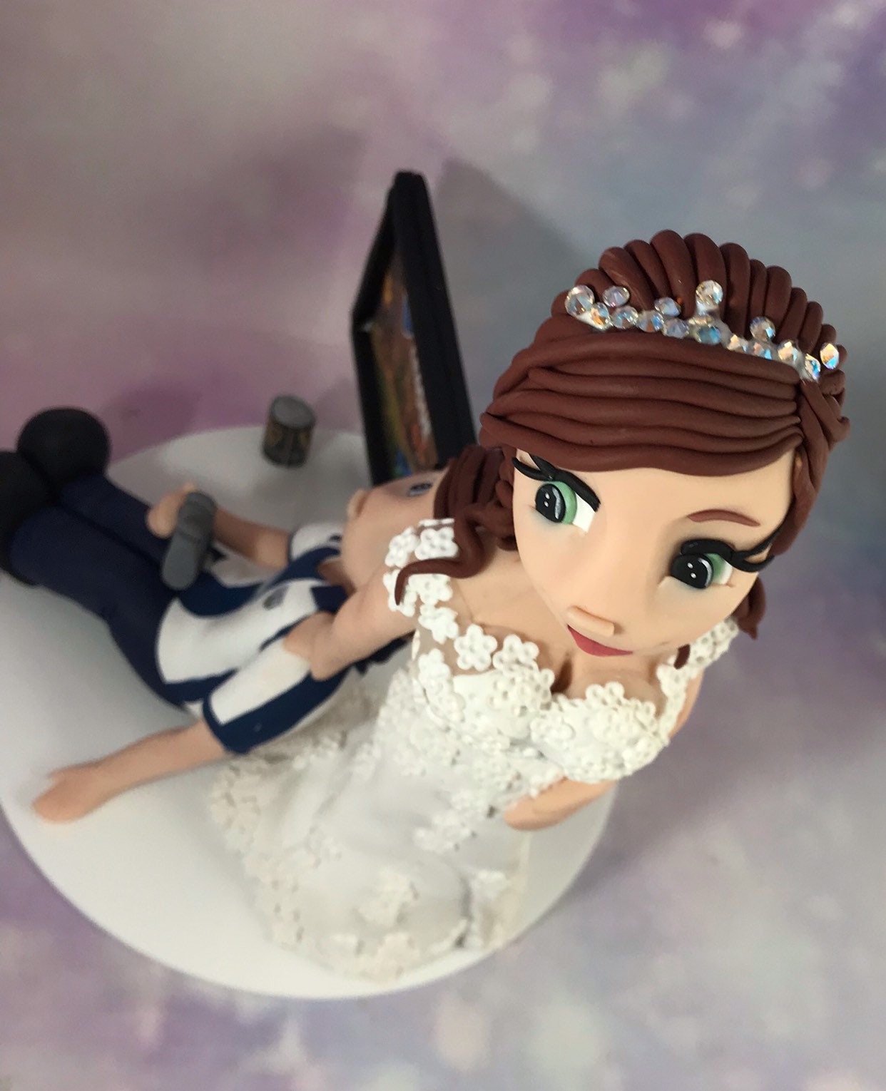 Personalised Wedding Cake Topper Bride Dragging Groom
