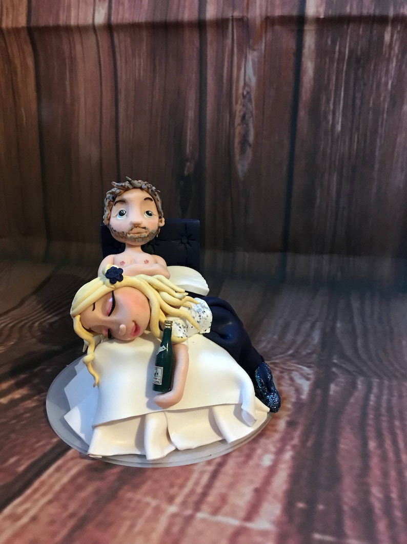 Drunk Bride and Groom Personalised Wedding Cake Topper | Etsy