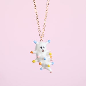 Mamuna Necklace/ SIAMESE TWIN STUDIO /Cute Porcelain Jewelry Kawaii Necklace Funny Christmas Gift for Her /Colorful Ceramic Insect Jewelry