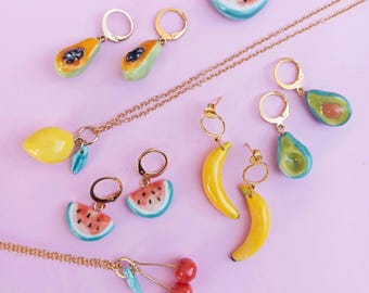TUTTI FRUTTI - Porcelain Fruit Jewelry, Juicy Earrings and Necklaces