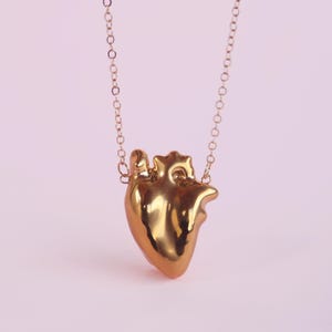 ANATOMICAL HEART NECKLACE /Realistic Heart Jewelry /Quirky Statement Jewelry / Bloody Heart Halloween Necklace/ Love Gift for Her