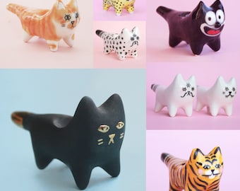 Custom Cat Pipe / SIAMESE TWIN STUDIO / Personalized Cat Pipe with a Portrait of Your Pet/ Cat Portrait Ceramic Figurine