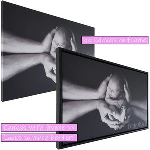 Black Floating Tray Frame for Canvas 2cm deep Float Framing Surround For Canvases, Print Painting Framed Modern Smart Style Wall Small Large