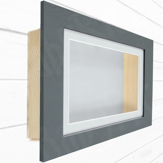 Dark Grey Woodgrain Wooden Deep Shadow Box Display Frame Handmade in UK Lots of Sizes Mount Colours for Framing 3D Objects Casts Items