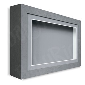 New Dark Grey Shadow Box Display Frame Small Large Size 4.8cm Deep Depth Object Item Keepsakes Insert Gray Shadowbox Memory Square Oblong Dark Grey/Dark Grey