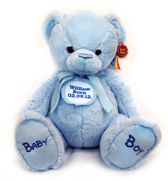 personalised baby boy teddy bear