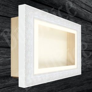 SQUARE White Frame Ornate Rococo Baroque Italianate Shadowbox Deep Display, Pine Wood Box, 3D Framing, Size / Mount / Backing Colour Options