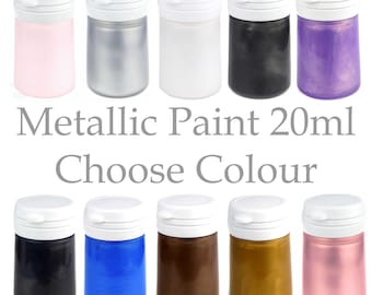 BabyRice Metallic Paint - Multi-Purpose Acrylic Paints for Art, Crafts and DIY 20ml and 100ml - Plaster Casts, Modelling, Wood, Wall, Card