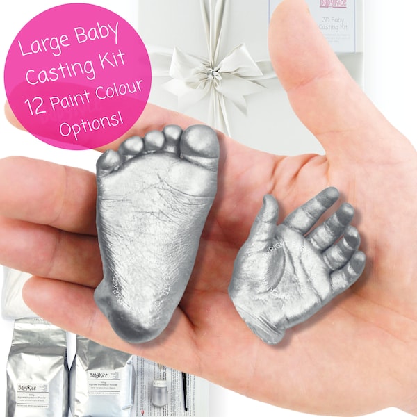 GROSSES Baby Hand Fuß Casting Kit, Geschenkbox-Set - Erstellen Sie 3D Hände Füße gegossen Andenken - Neue Eltern Dusche Neugeborene Taufe Großeltern