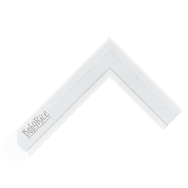 White Wooden Frame Moulding Chevron, Stepped Scoop profile