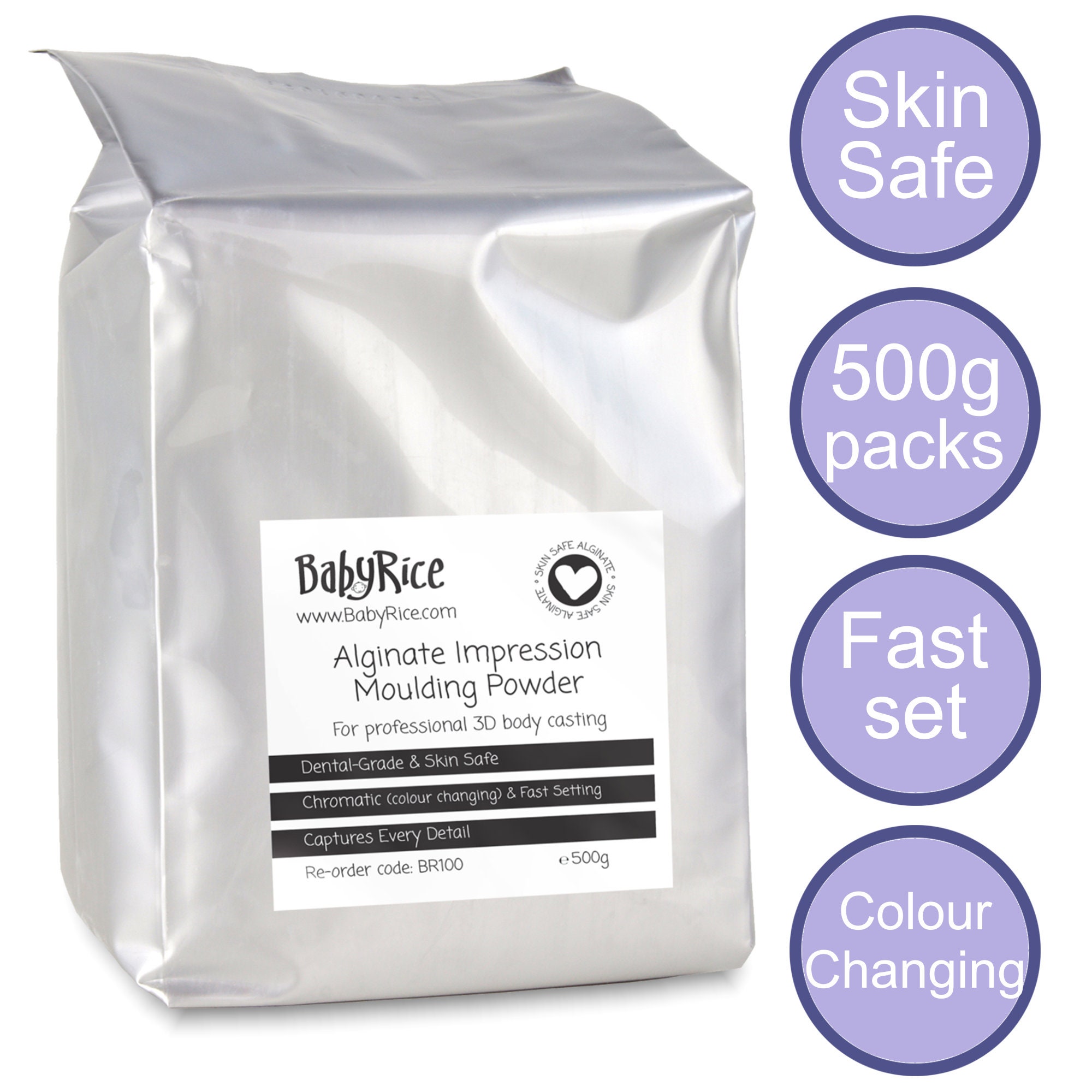 Babyrice Fast Setting Alginate 500g 48KG for Adult Baby Hand Foot