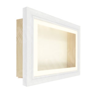 Deep Shadow Box Display Frame, 3D Framing.  White with Whipped Cream inserts