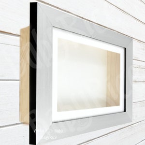 Nouveau cadre de présentation Silver Shadow Deep Box extra-profondeur pour objets 3D moulés, petite grande taille, boîtes de mariage, boîtier à faire soi-même, effet brossé