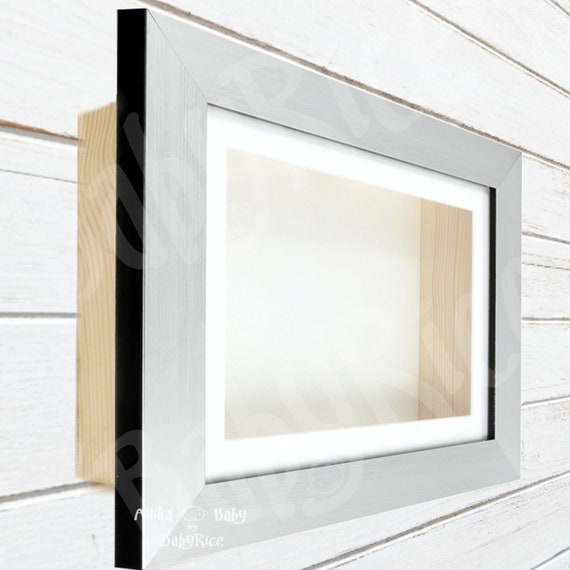 Brushed Silver Effect Photo Picture Frame with Ivory Mount Choose size