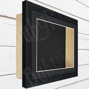 SQUARE Deep Shadow Box Frame Black Small Large Shadowbox Case Wall Display Very Extra DIY Wedding Boxes 3D Wood Cast Item Craft Art Picture