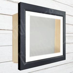 SQUARE Sizes Black Woodgrain Shadow Box Frame Small Large Mat Mount Colours Extra Deep 3D Picture Framing Collage Keepsakes Wedding Flowers