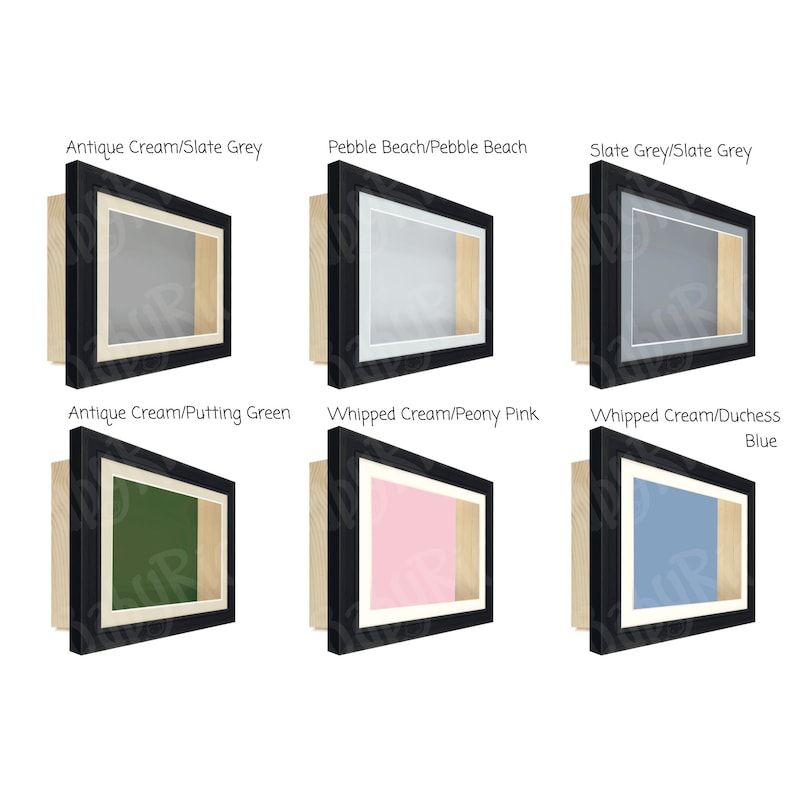 Black Deep Shadow Box Frames - Choice of Insert Colours
