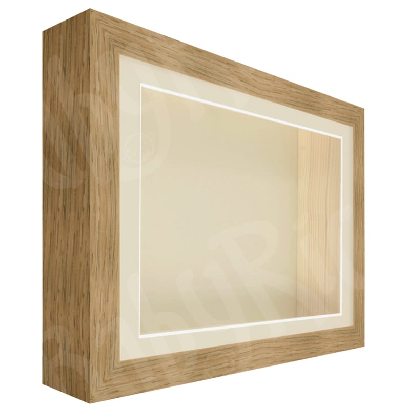 New Oak Veneer Shadow Box Display Frame 3.8cm Deep Inside, Lots of ...