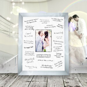 Wedding Guest Signature Signing Frame Silver, Gold, Black, White or Oak 40x50cm / 16x20&quot; or 30x40cm / 12x16&quot; Wedding Guest Book Alternative