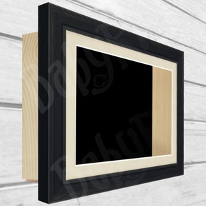 RECTANGLE Black Deep Shadow Box Frame, Scoop Shape, 3D Display Picture Collage Photo Small Large HandCrafted UK Wooden Size & Mount Option