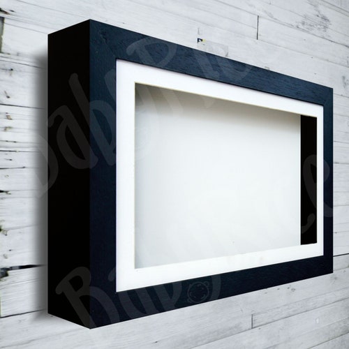 8 x 10 3D Box Frame Photo Picture Deep Display Shadow 5 x 7 Mount Grey/Ivory 