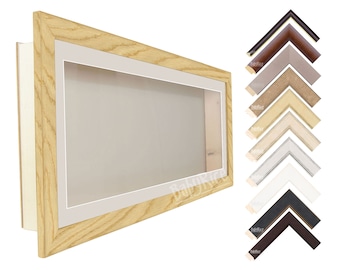 Very Large 35x13" Premium Wooden Deep Shadow Box Display Frame 4.6cm Inner Depth for 3D Objects Handmade in UK Choose Finish & Mount Colour