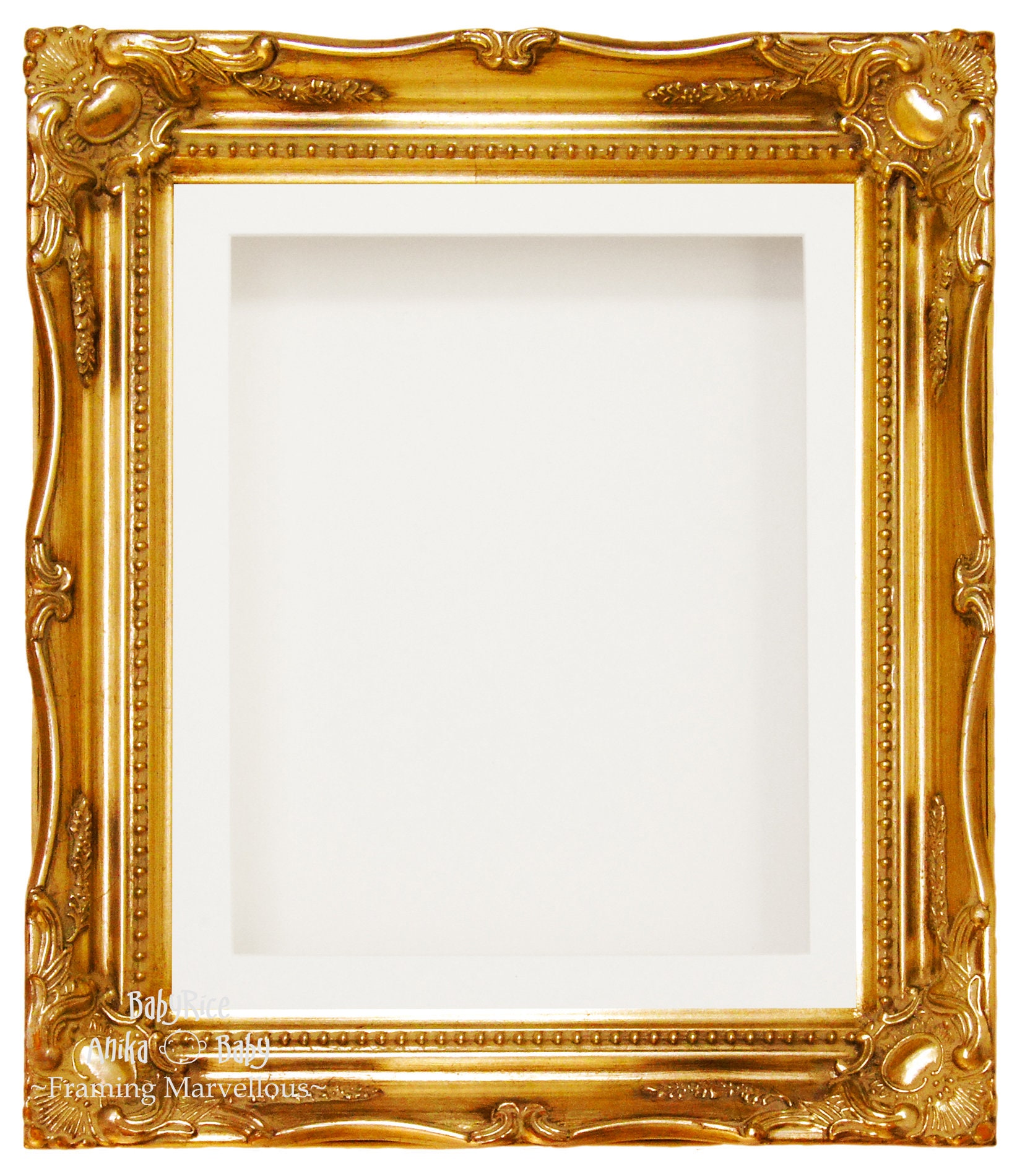 New Gold Rococo Baroque Style Ornate Deep Shadow Box Display Frame