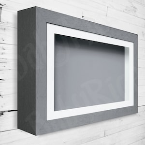 New Dark Grey Shadow Box Display Frame Small Large Size 4.8cm Deep Depth Object Item Keepsakes Insert Gray Shadowbox Memory Square Oblong