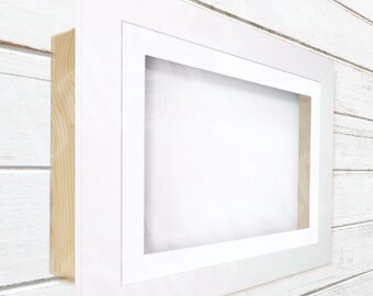 White Box Frame, White Wooden Box Frame With Glass Door