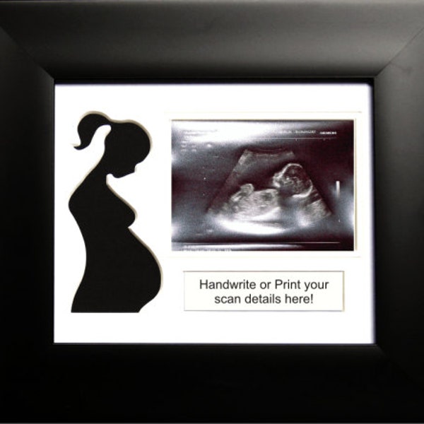 Baby Scan Sonogram Ultrasound Photo Frame 6x5" - Choose Black or White Frame Colour, Pregnancy Maternity Gift Keepsake