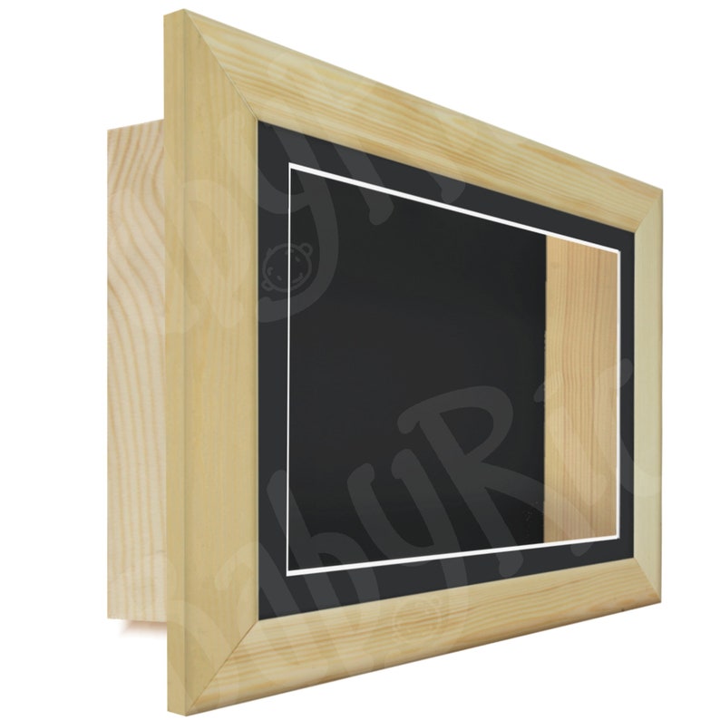 Natural Pine Wood Shadow Box Frame Square Cube Black Mat Mount Inserts Mountcard Matting Cuboid Shadowbox Deep Display Large Small Extra