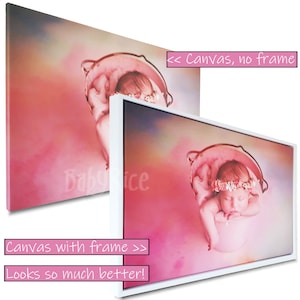 Moldura de bandeja flutuante branca para tela de 2 cm de profundidade, moldura flutuante para telas de 2 cm de profundidade, pintura impressa emoldurada em estilo tamanho pequeno e grande