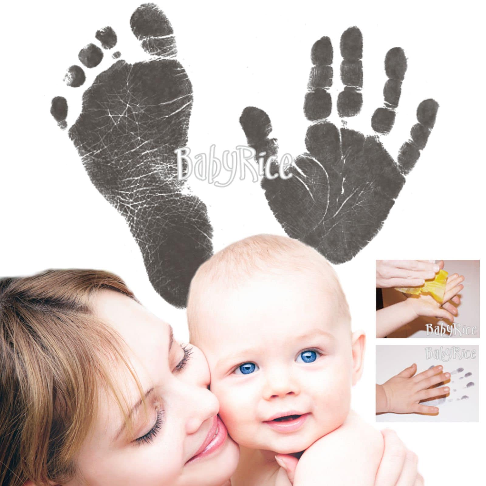 Tintenlose Handabdruck Fußabdruck Baby Rahmen Karte Sets Kind oder Neugeborenes Tintenlose Handabdruck Fußabdruck Baby Rahmen Karte Sets Kind oder Neugeborenes