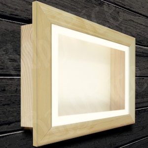 RECTANGLE Pine Wooden Deep Shadow Box Display Frame Choose Size & Insert Colour Natural, Paint, Stain or Decorate Framing Small Large Items