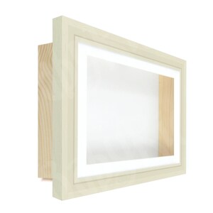 Large Square Shadow Box Display Frame in Cream, White inserts for object keepsake memory framing
