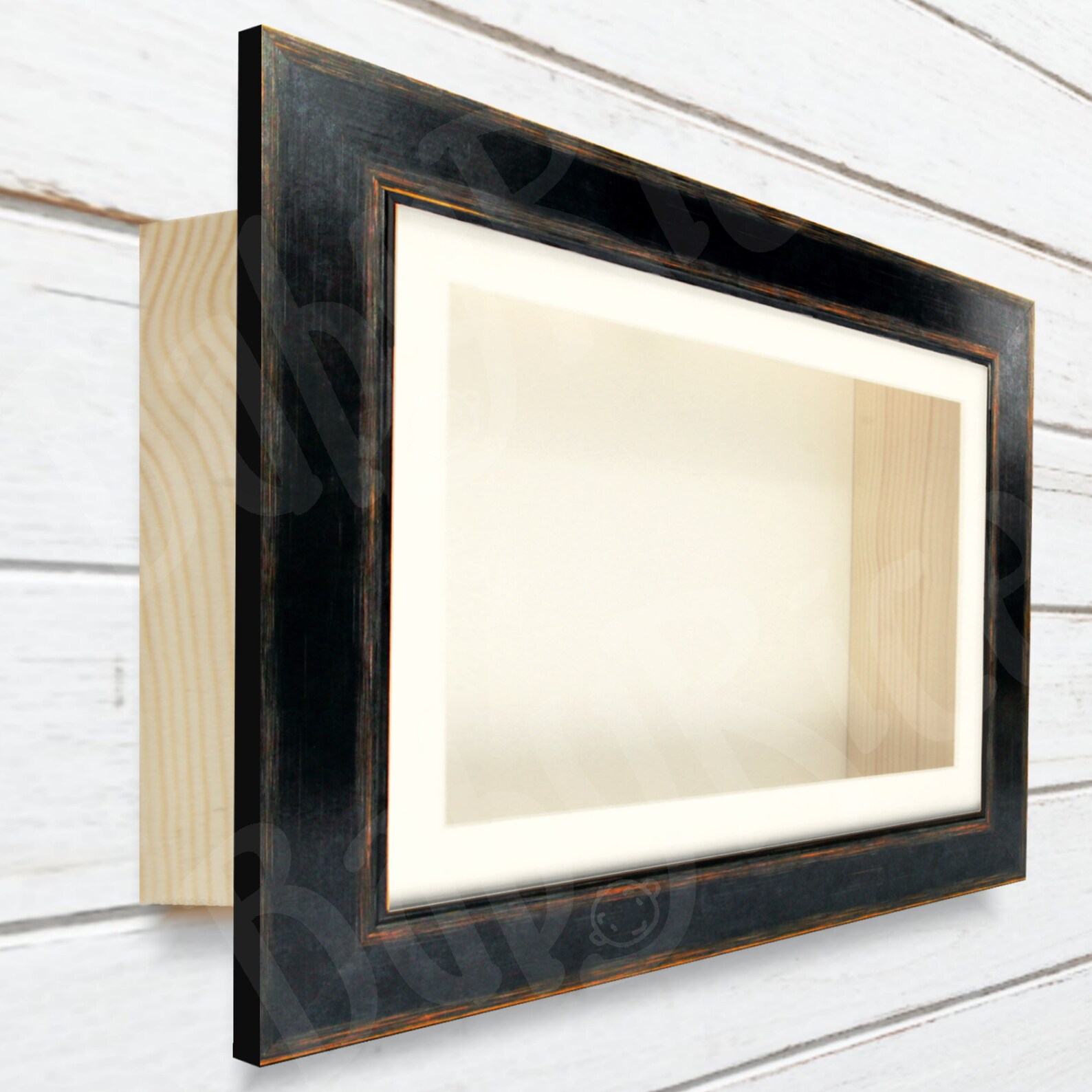 New Black Orange Shadow Box Deep Display Frame Wood Portrait Landscape ...