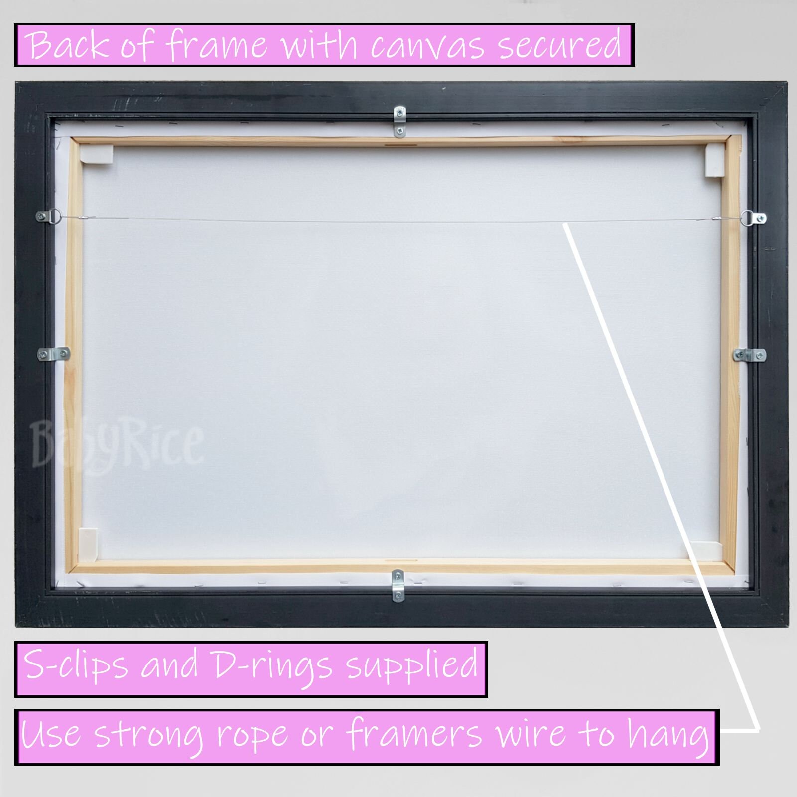Black Floating Tray Frame for Canvas 2cm Deep Float Framing Surround ...