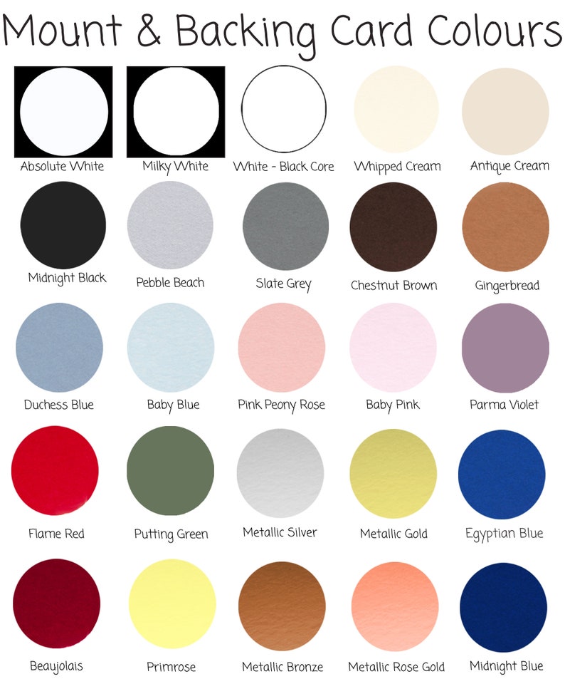 Puede incluir: Una tabla de 20 colores de cartulina diferentes, incluyendo blanco absoluto, blanco lechoso, negro medianoche, playa de guijarros, gris pizarra, marr&oacute;n casta&ntilde;o, pan de jengibre, azul duquesa, azul beb&eacute;, rosa peon&iacute;a, rosa beb&eacute;, violeta parma, rojo llama, verde putting, plata metalizada, oro metalizado, azul egipcio, beaujolais, pr&iacute;mula, bronce metalizado, oro rosa metalizado y azul medianoche.